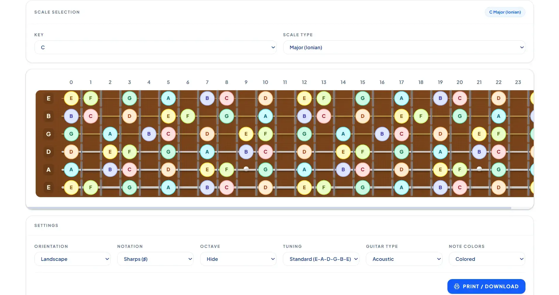 Guitar Scales Visualizer preview