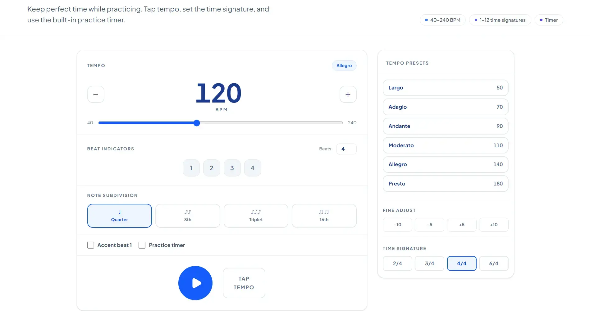Metronome preview