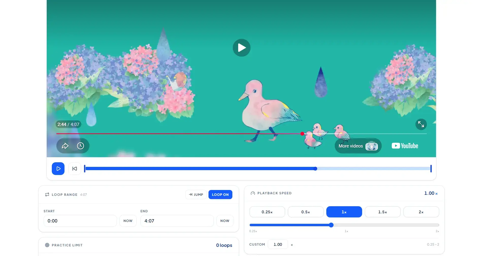 YouTube Looper preview